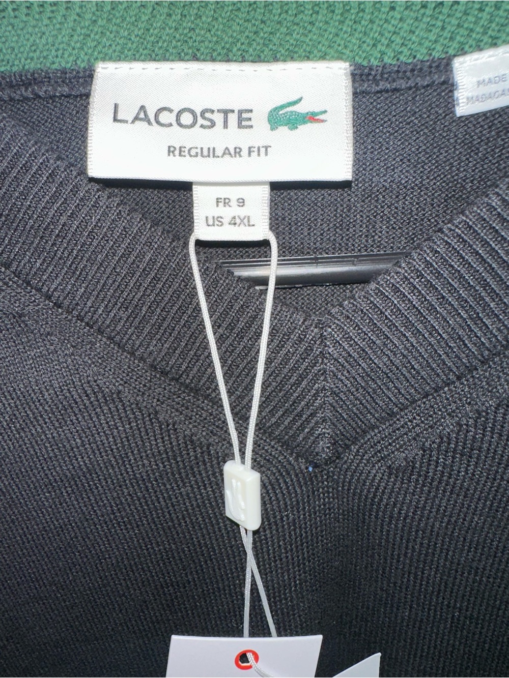 Lacoste Men's Black Crewneck Knit Sweater with Croc Logo fits like xxl - Picture 7 of 7